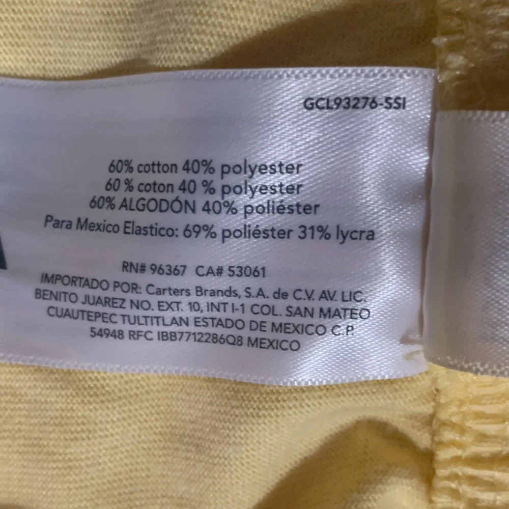 OshKosh Yellow Shorts with White Trim Girls 6/6X